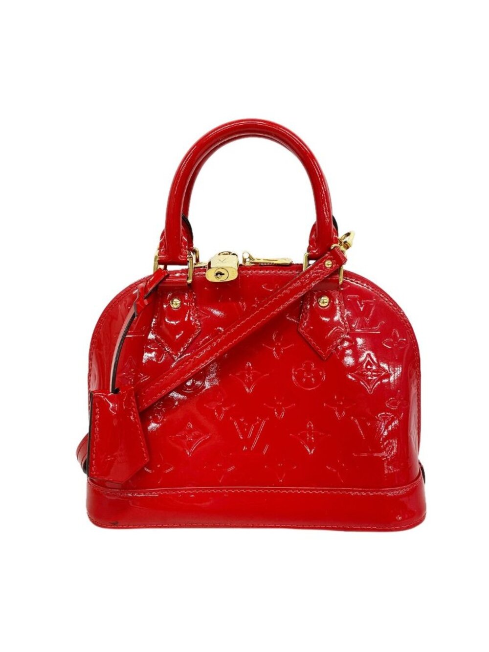 Louis Vuitton Handbag Vernis Alma BB Cerise 2-Way Bag